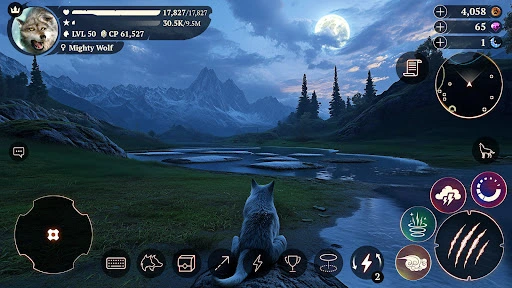 Captura de The Wolf: Animal Game MMORPG durante una cacería en línea